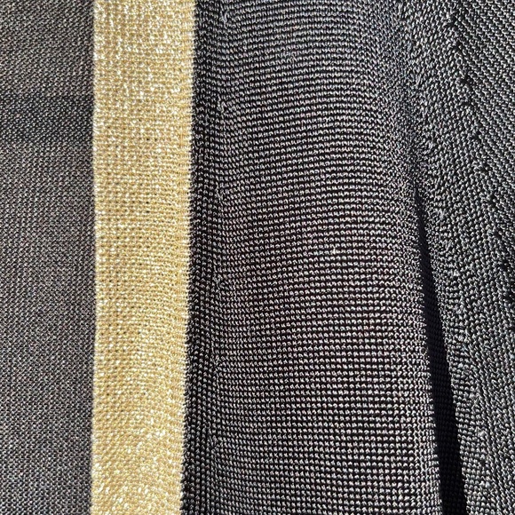 NWT GUCCI Authentic Cardigan - sheer black / metallized gold trim (med) - Picture 5 of 6